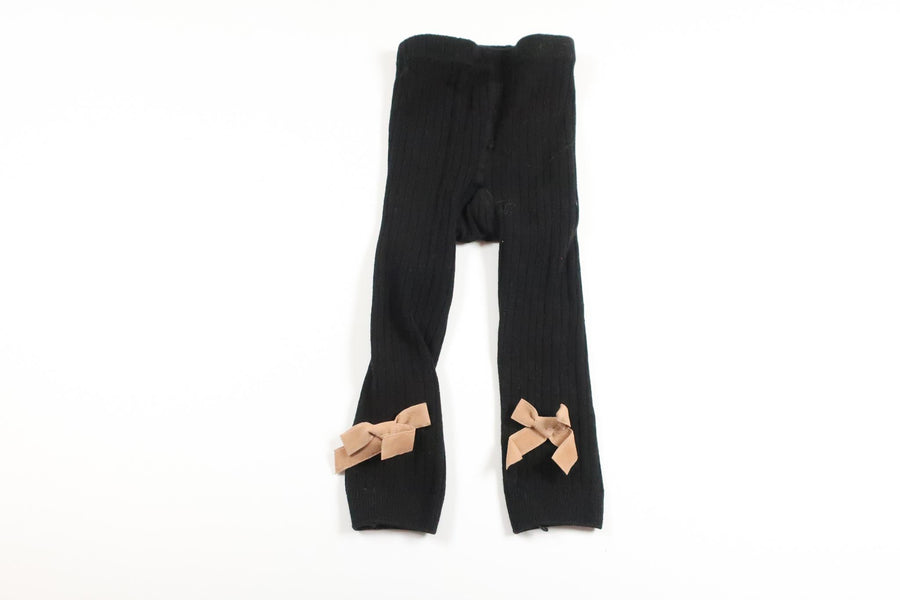 Strumpbyxor med rosett från Okänt - Storlek 68/74 - Svart