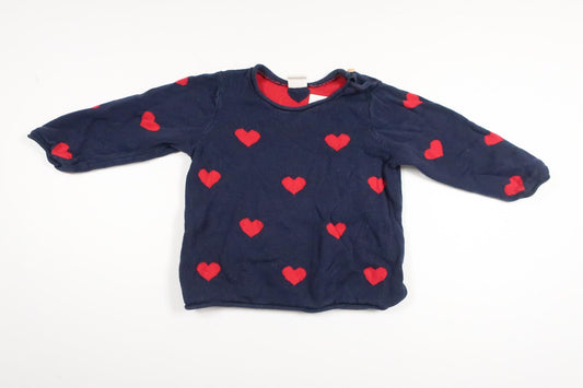 Stickad tröja från H&M - Storlek 74 - Marinblå