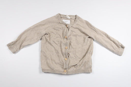 Stickad kofta i 100% lin från H&M - Storlek 74 - Beige