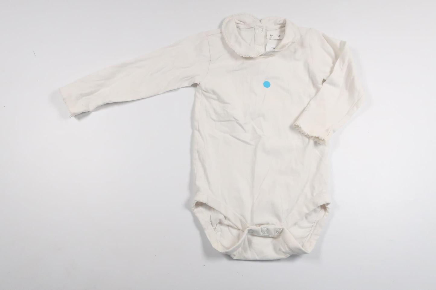 Body med krage från Newbie - Storlek 74 - Vit