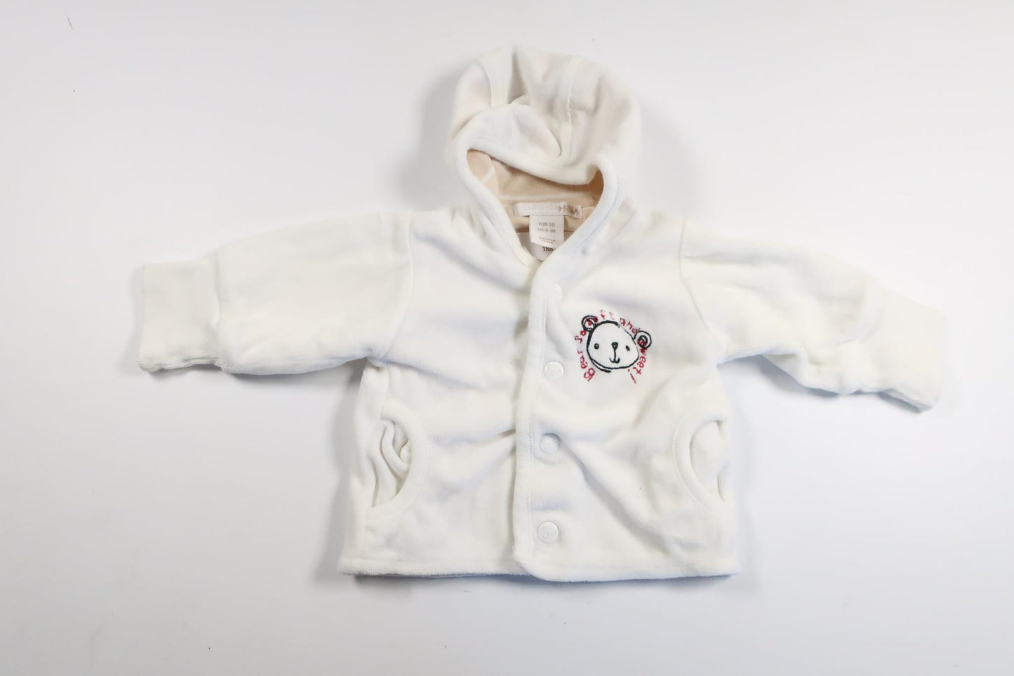 Munkjacka i velour från H&M - Storlek 50 - Vit