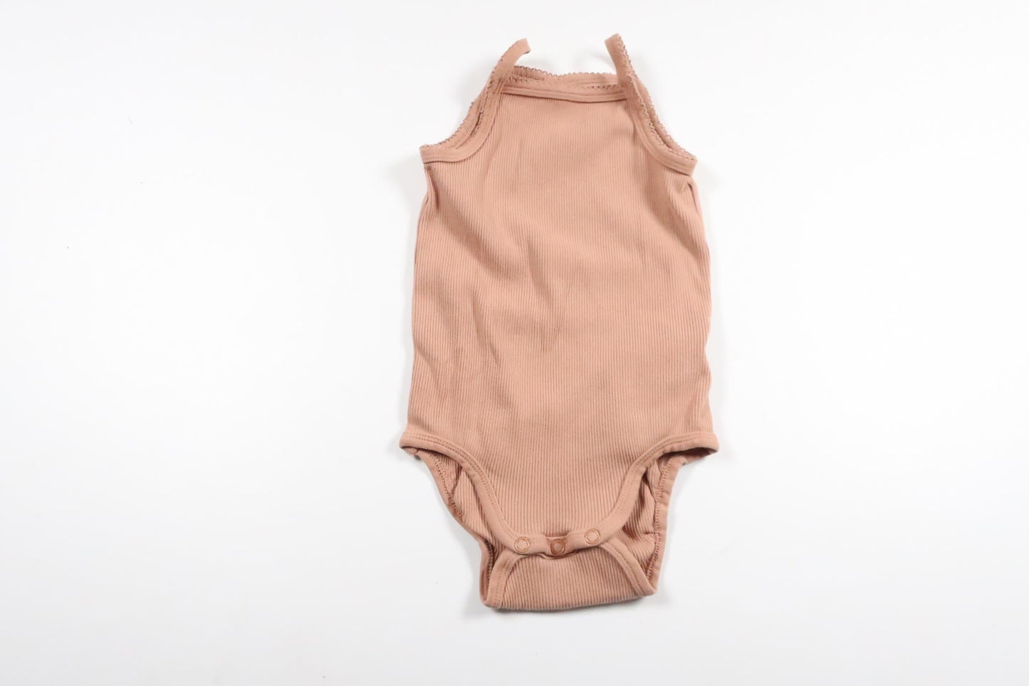 Ribbad linnebody från H&M - Storlek 74 - Beige