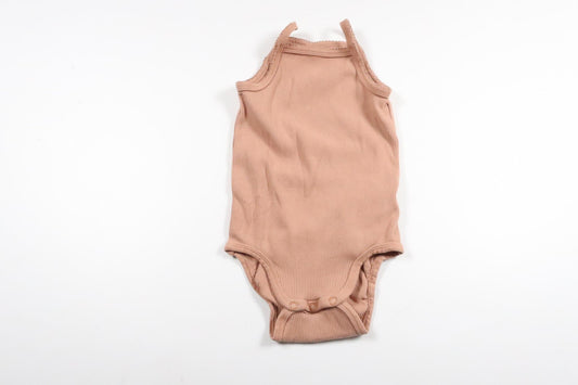 Ribbad linnebody från H&M - Storlek 74 - Beige