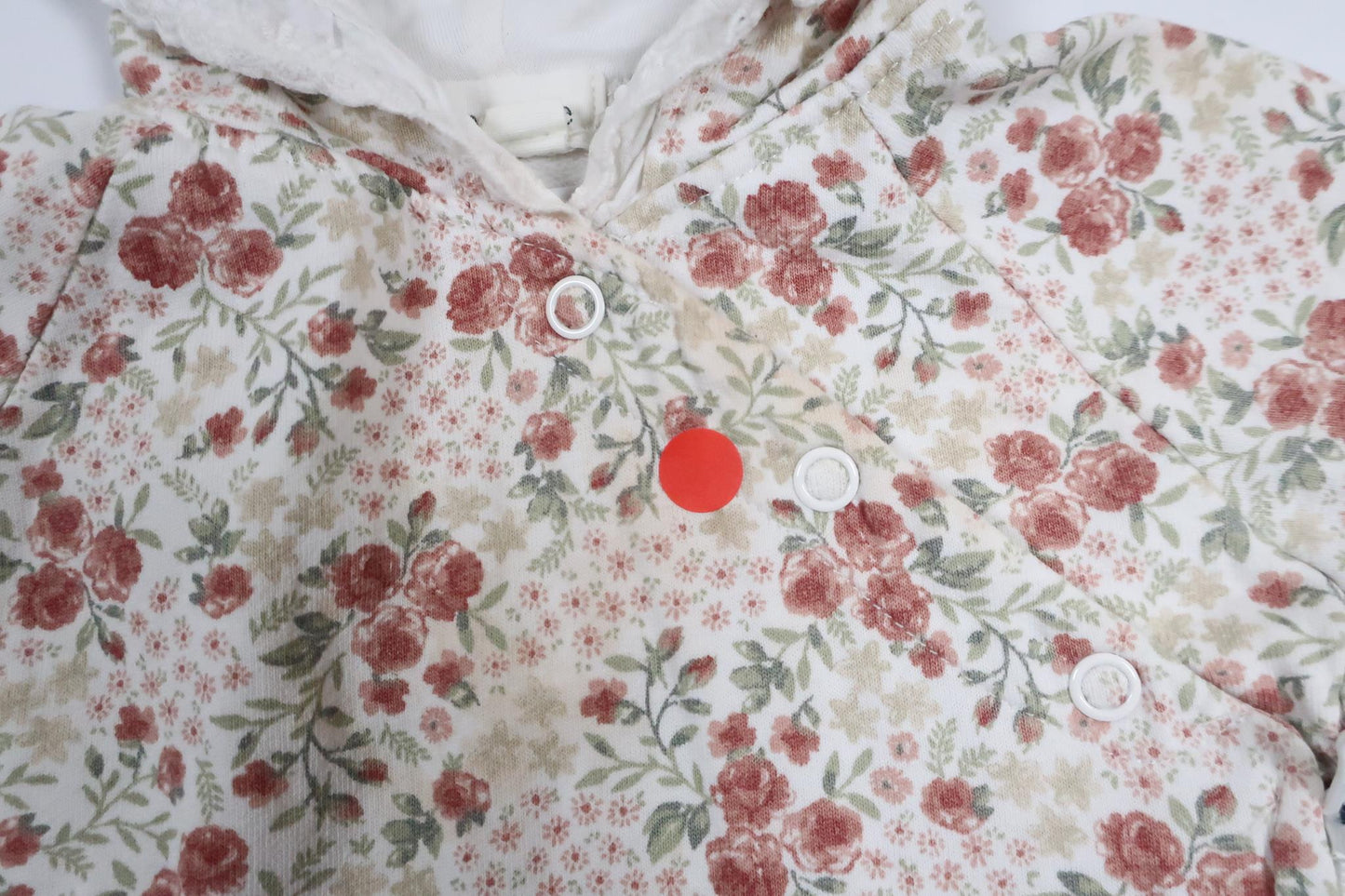 Blommig overall från Newbie - Storlek 80 - Vit