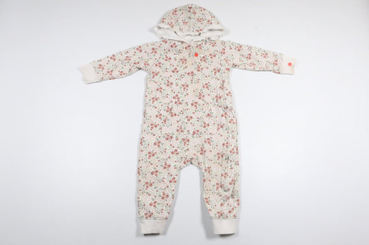 Blommig overall från Newbie - Storlek 80 - Vit