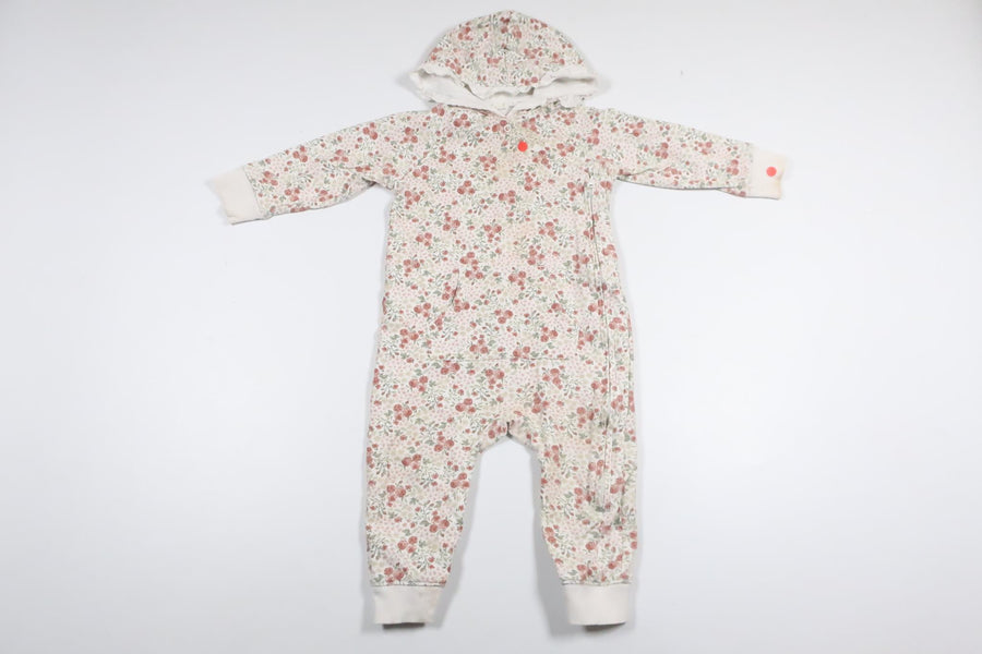 Blommig overall från Newbie - Storlek 80 - Vit