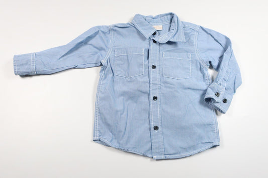 Randig skjorta från Lindex - Storlek 80 - Blå