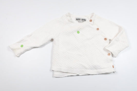 Stickad tröja från Wai Wai - Storlek 74 - Vit