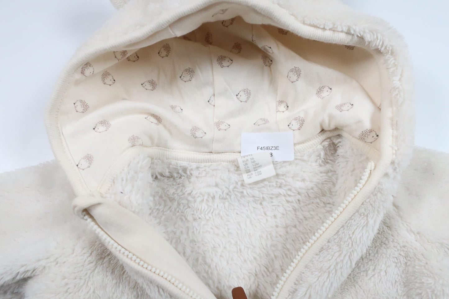 Munkjacka i fleece från H&M - Storlek 56 - Vit