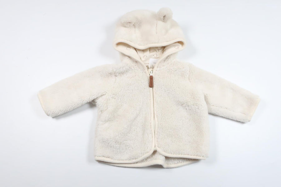 Munkjacka i fleece från H&M - Storlek 56 - Vit