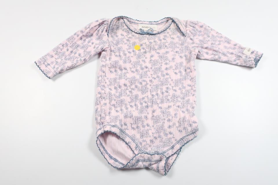 Blommig body från Newbie - Storlek 56 - Rosa