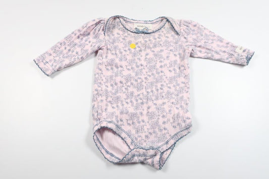 Blommig body från Newbie - Storlek 56 - Rosa