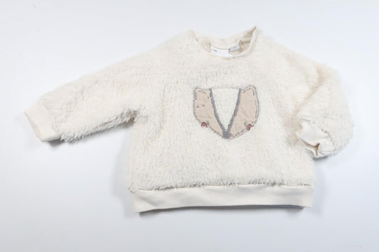 Tröja i fleece/pile från My Wear Baby - Storlek 68 - Benvit