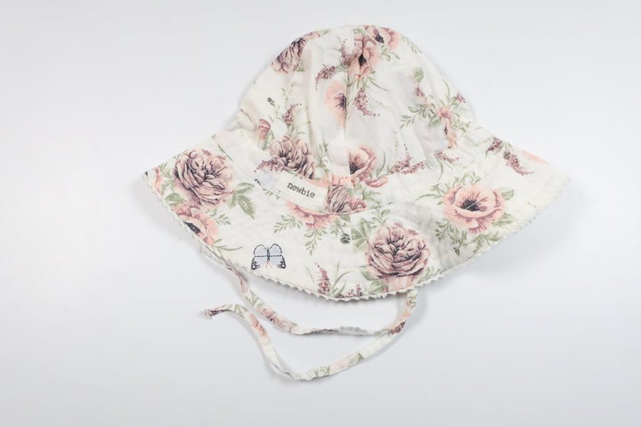 Floral sun hat from Newbie - Size 44/46 - White