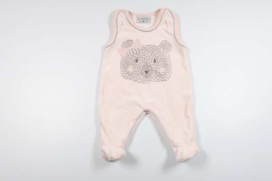 Jumpsuit i fleece med nalle från Fixoni - Storlek 50 - Rosa