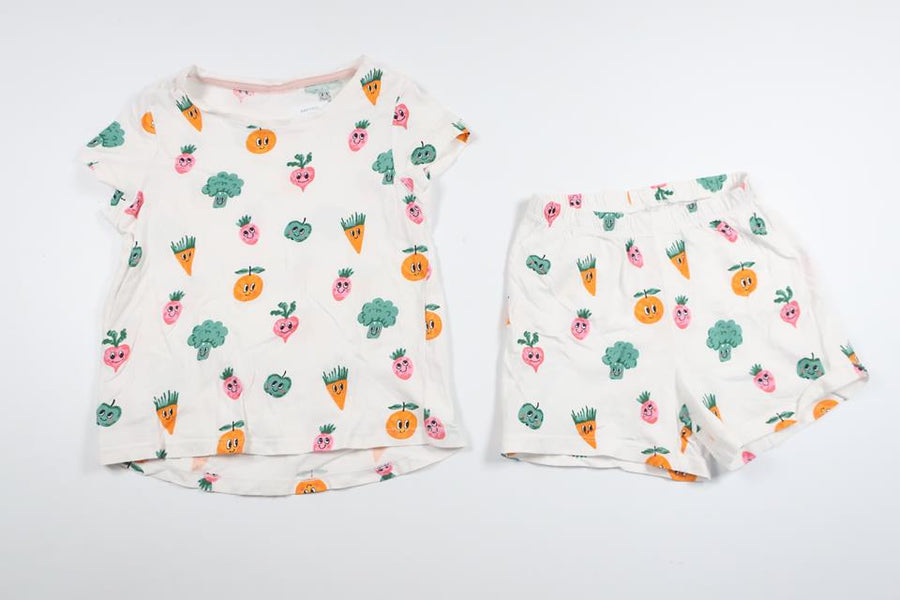 Tvådelad pyjamas från H&M - Storlek 98 - Vit