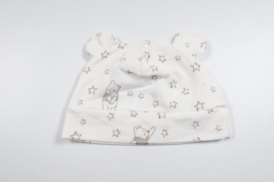 Mössa med öron/Nalle Puh från H&M - Storlek 50 - Vit