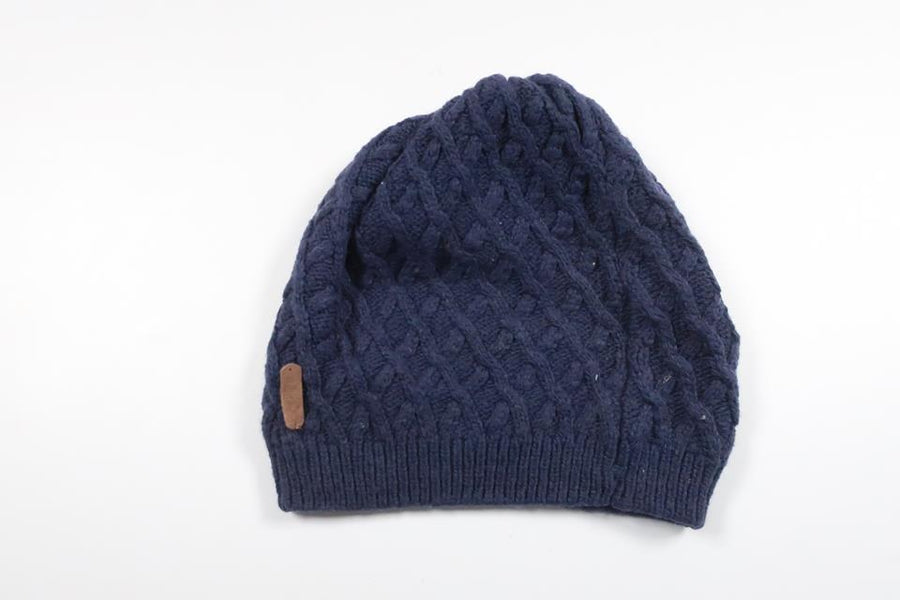 Stickad mössa från H&M - Storlek 92/104 - Marinblå