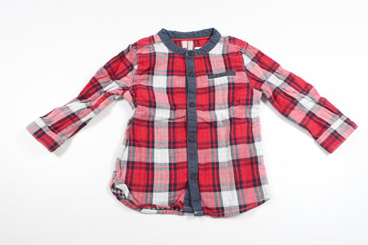 Rutig skjorta från Orchestra - Storlek 68/74 - Röd