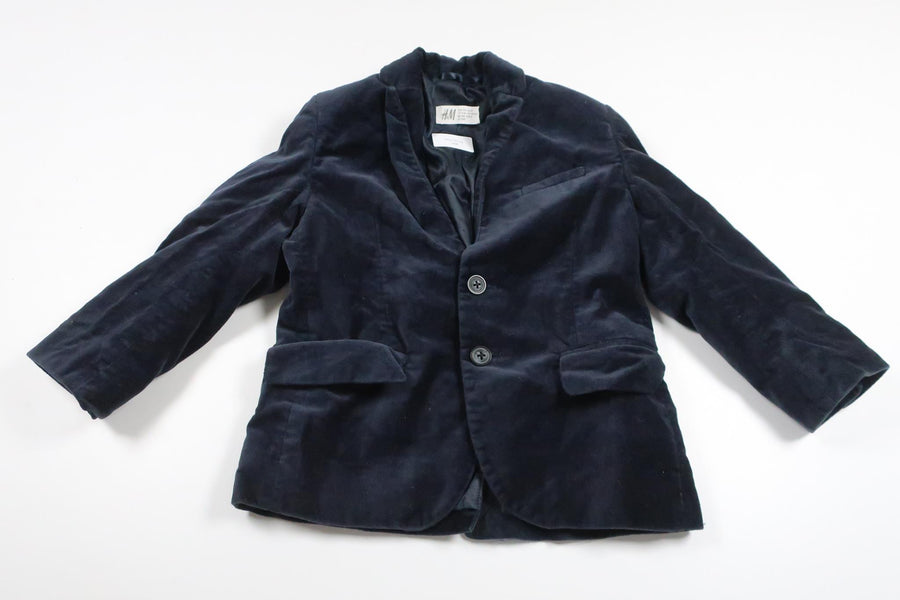 Kavaj i velour från H&M - Storlek 104 - Marinblå