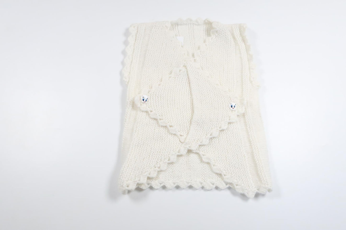 Handstickad tröja från Okänt - Storlek 92/98 - Vit