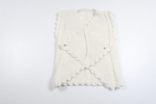 Handstickad tröja från Okänt - Storlek 92/98 - Vit
