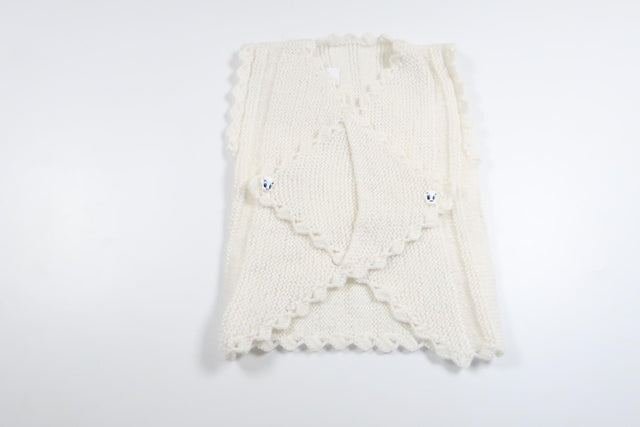 Handstickad tröja från Okänt - Storlek 92/98 - Vit