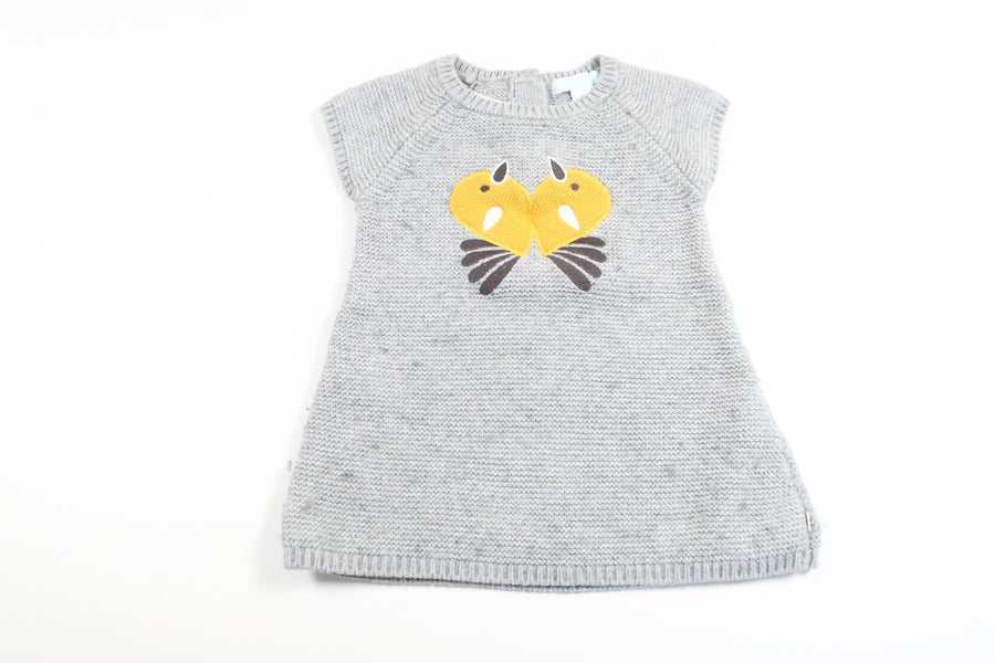 Stickad klänning från Obaïbi - Storlek 56/62 - Grå