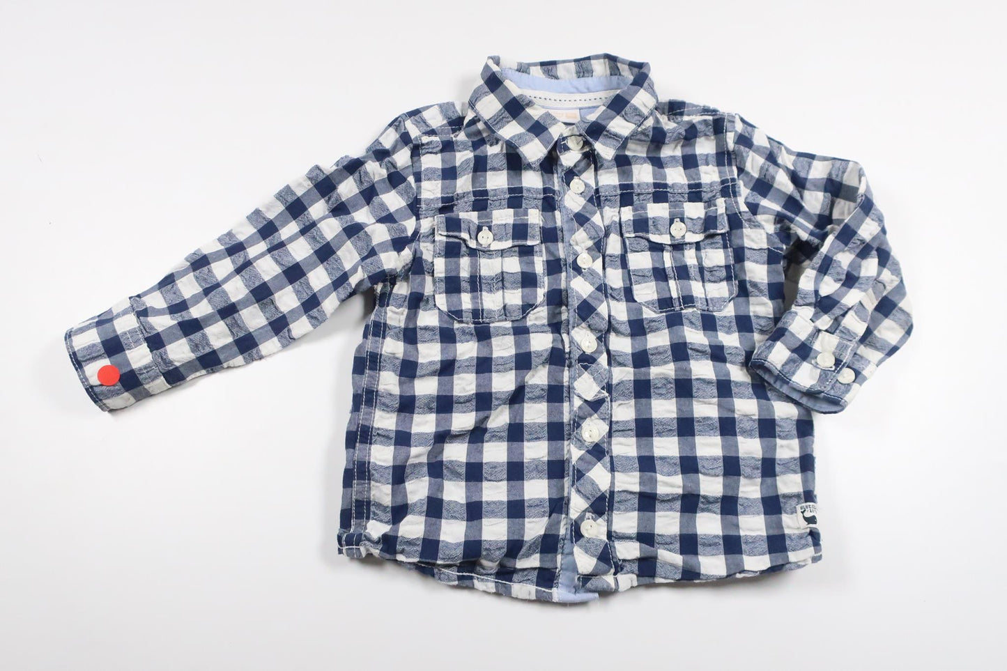 Rutig skjorta från Lindex - Storlek 80 - Marinblå