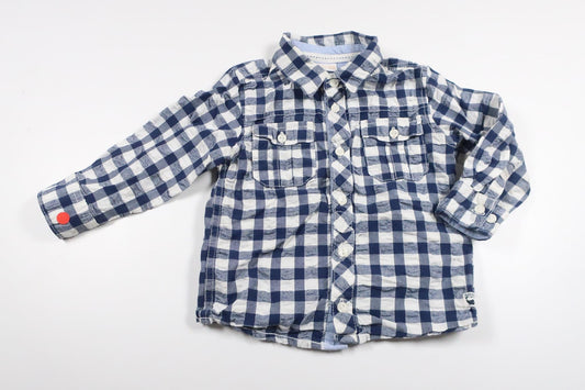 Rutig skjorta från Lindex - Storlek 80 - Marinblå