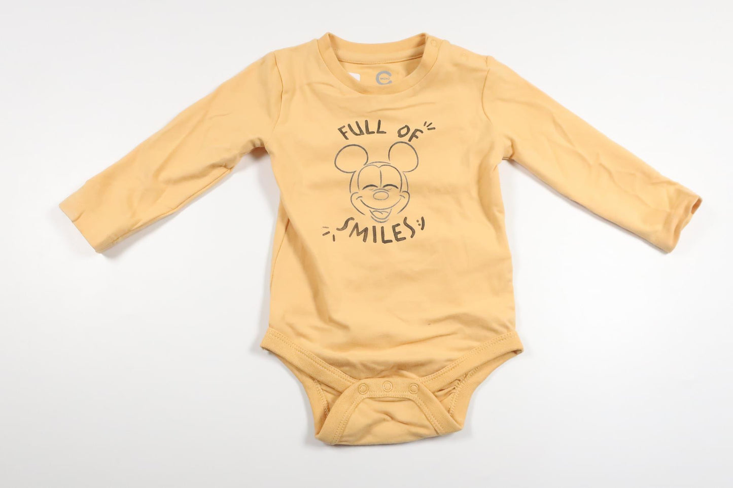 Body med Musse Pigg från Cubus - Storlek 62 - Gul