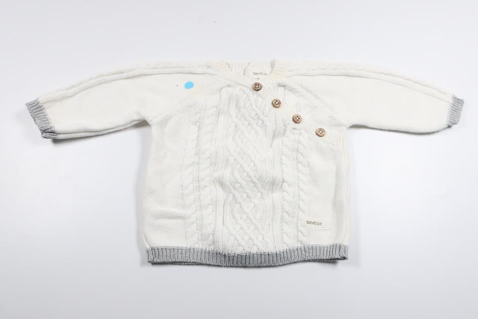Stickad tröja från Newbie - Storlek 62 - Vit