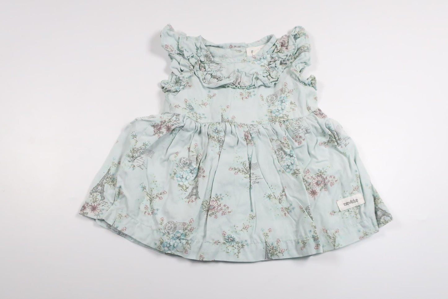 Blommiga klänning från Newbie - Storlek 62 - Blå