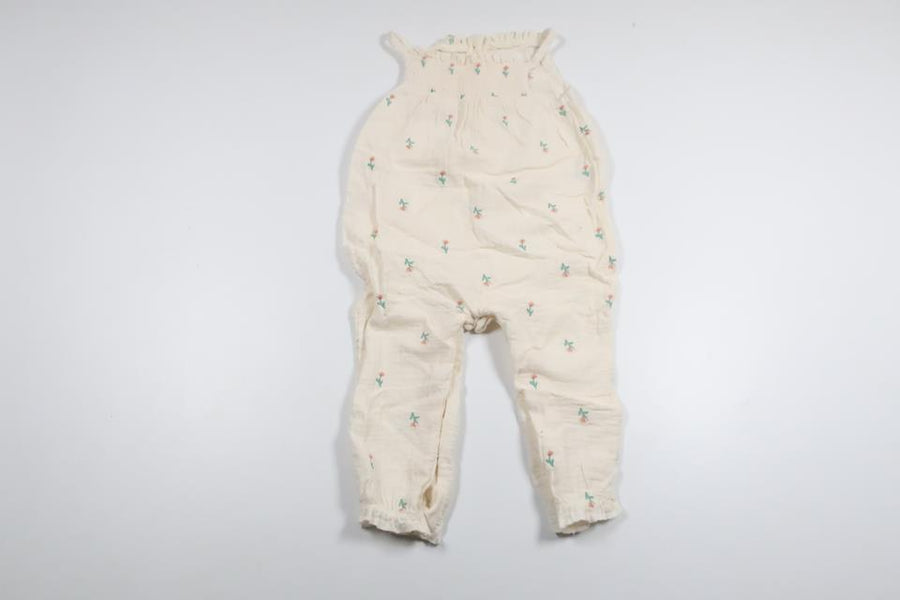Blommig jumpsuit från George - Storlek 80/86 - Benvit