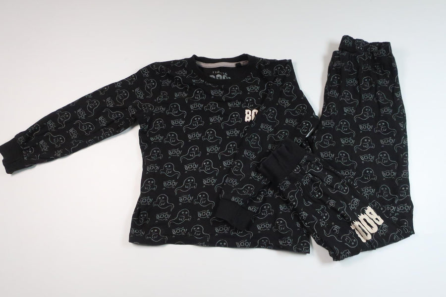 Tvådelad pyjamas med spöken från Okänt - Storlek 110/116 - Svart