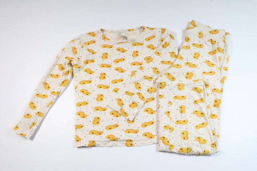 Tvådelad pyjamas med lussekatter från Okänt - Storlek 122/128 - Vit