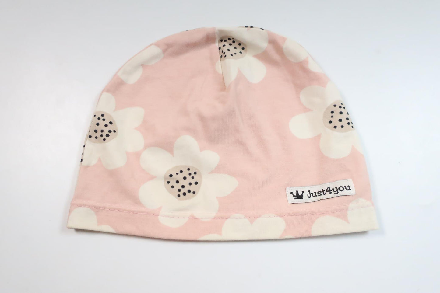 Blommig mössa från Just 4 You - Storlek 98/104 - Rosa