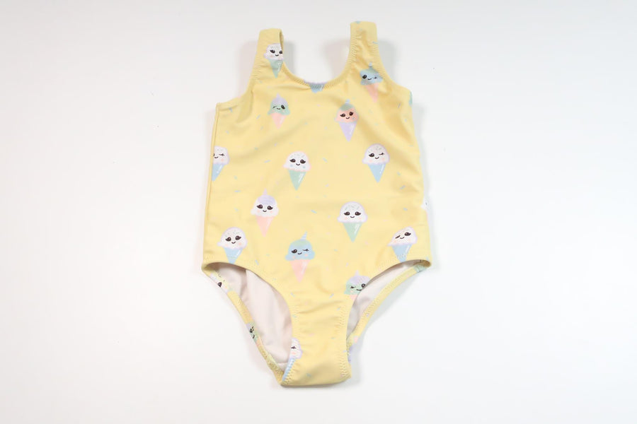 Baddräkt med glassar från Okänt - Storlek 98/104 - Gul