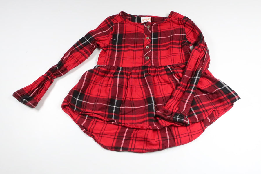 Rutig tunika från Jumping Beans - Storlek 104 - Röd