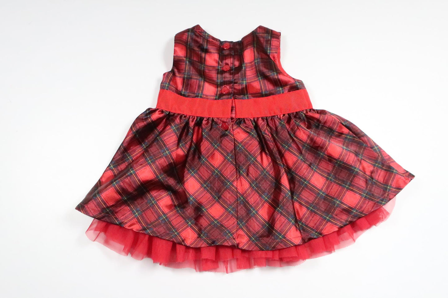 Rutig klänning från My Wear Baby - Storlek 74 - Röd