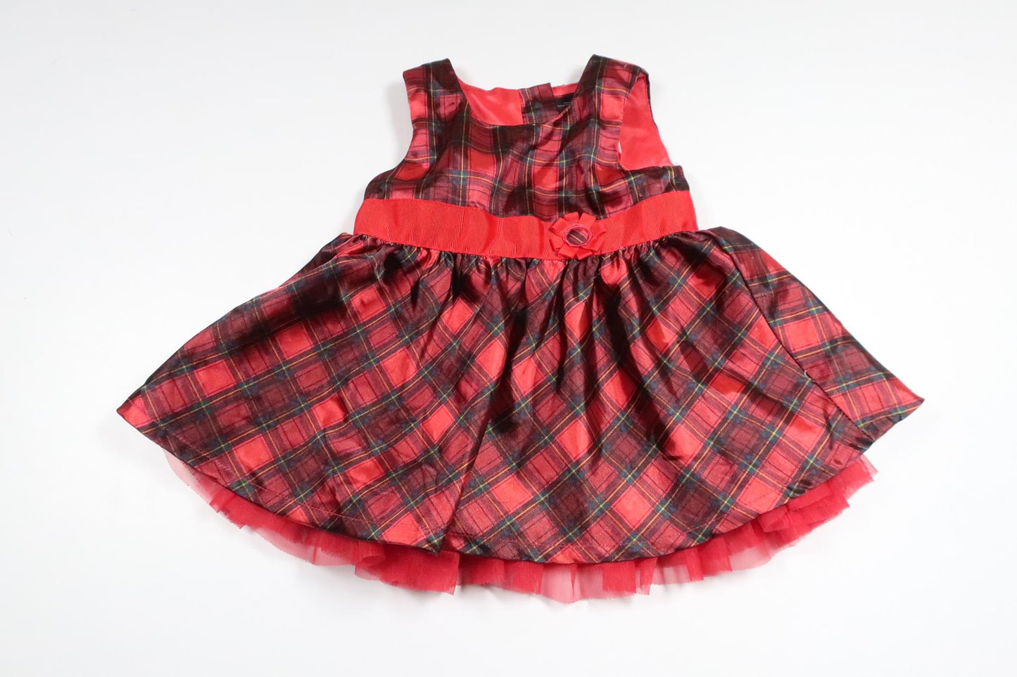 Rutig klänning från My Wear Baby - Storlek 74 - Röd