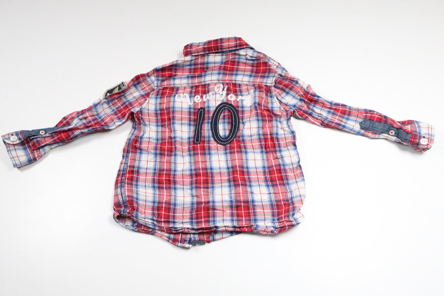 Rutig skjorta från Lindex - Storlek 104 - Röd