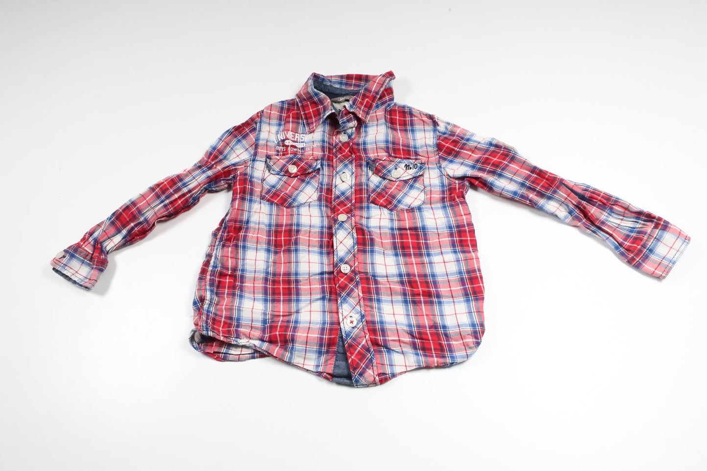 Rutig skjorta från Lindex - Storlek 104 - Röd