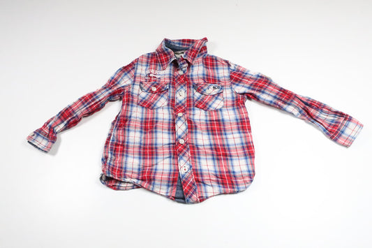 Rutig skjorta från Lindex - Storlek 104 - Röd