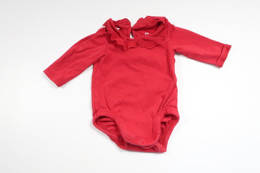 Body med spetskrage från H&M - Storlek 50 - Röd