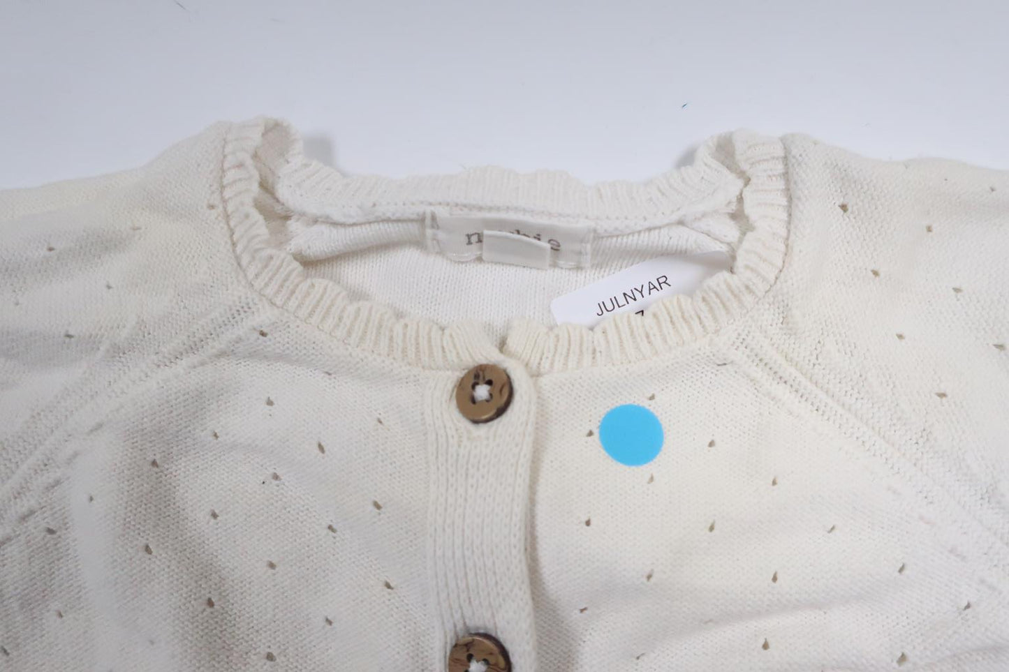 Stickad kofta från Newbie - Storlek 62 - Vit