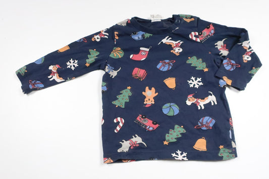 Tröja med julmotiv från H&M - Storlek 68 - Marinblå