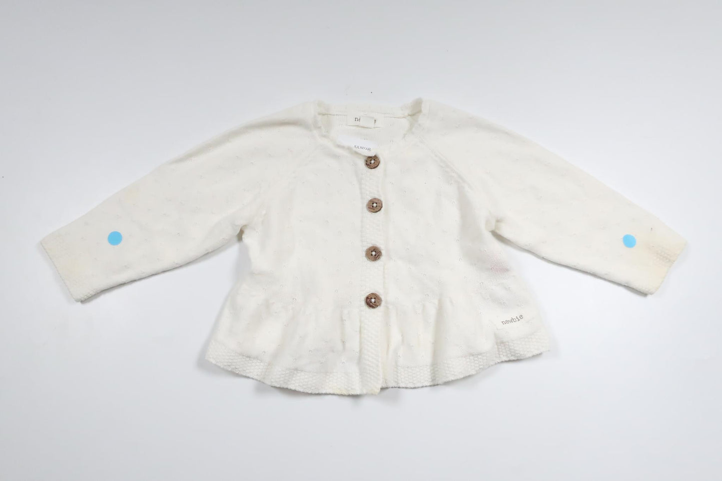 Stickad kofta från Newbie - Storlek 62 - Vit