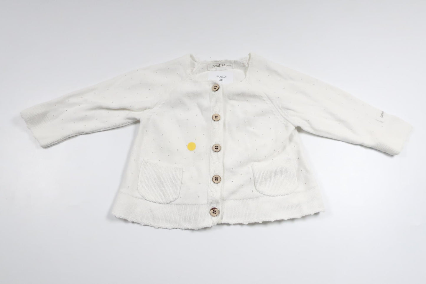Stickad kofta från Newbie - Storlek 62 - Vit