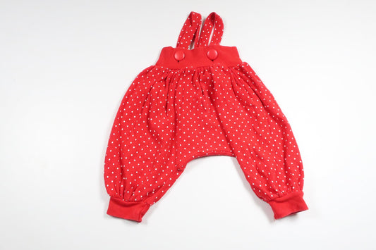 Vintage prickiga hängselbyxor från H&M - Storlek 62 - Röd